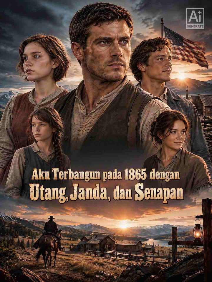 Poster Aku Terbangun pada 1865 dengan Utang, Janda, dan Senapan