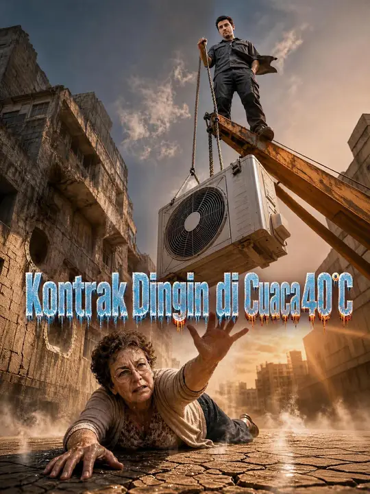 Poster Kontrak Dingin di Cuaca 40°C