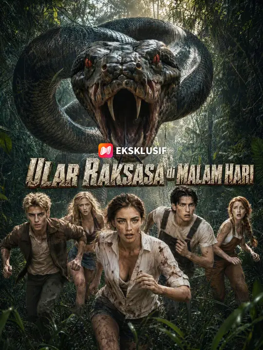 Poster Ular Raksasa di Malam Hari