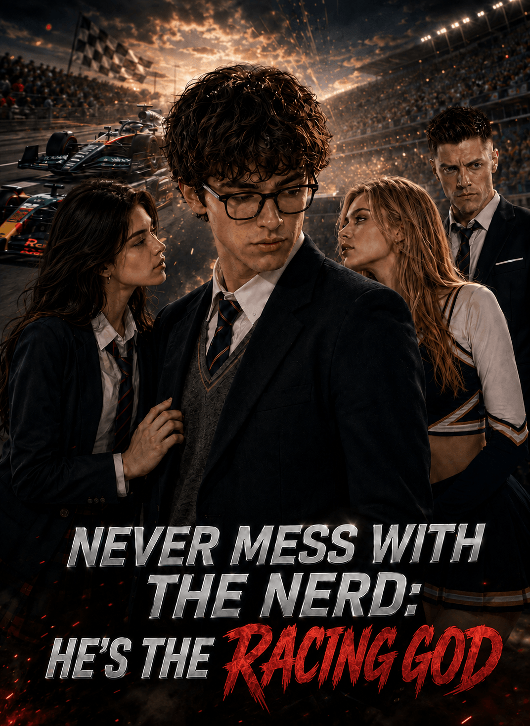 Poster NEVER MESS WITH THE NERD HE'S THE RACING GOD