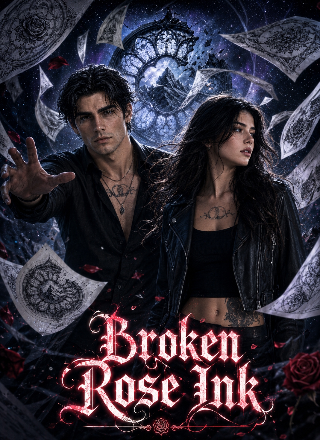 Poster Broken Rose Ink