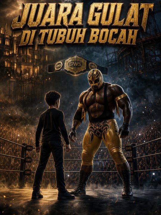 Poster Juara Gulat di Tubuh Bocah